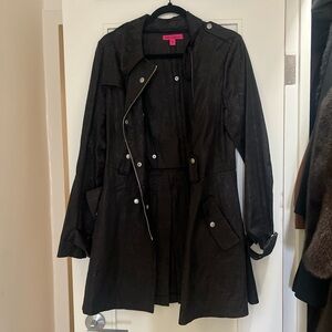 Betsey Johnson Black Trench Coat